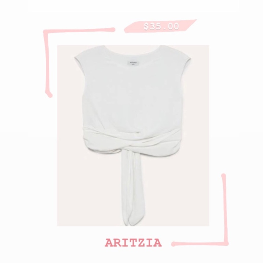 White Aritzia Tie Top by Babaton